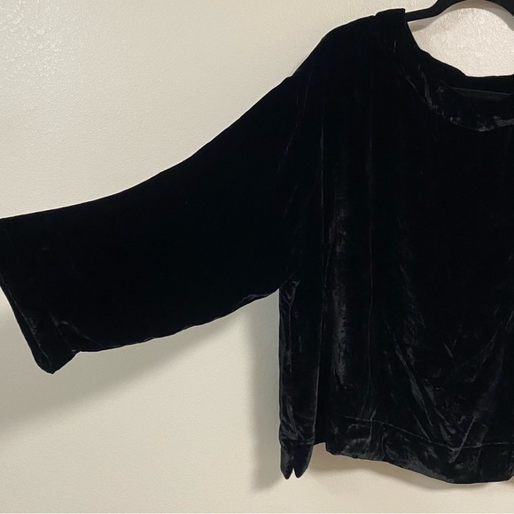 Bryn Walker Blouse Women’s Size Medium Black Velvet Silk Blend Long Sleeve Top - Picture 7 of 14